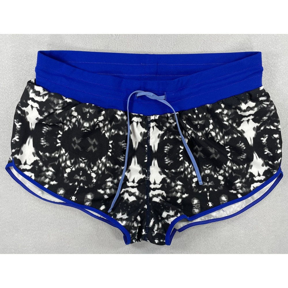 Fabletics Womens Shorts Running Kaleidoscope Blue Black White Polyester S